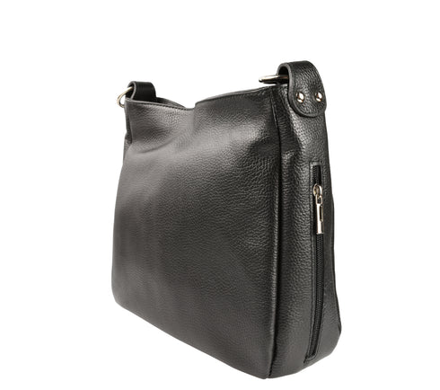 Poseta casual, dama, ADA SHOES, 24033, negru, piele naturala